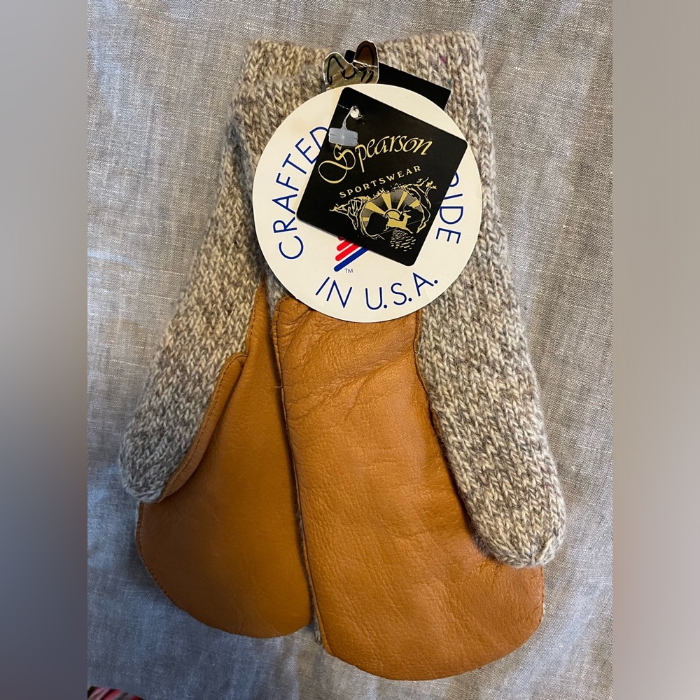 Vintage Deadstock Spearson Sportswear 70’s Thinsulate Deerskin & Wool Mittens